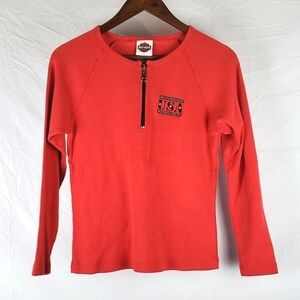 Vintage Y2K Harley-Davidson USA Red Long Baby‎ Tee Long Sleeve
